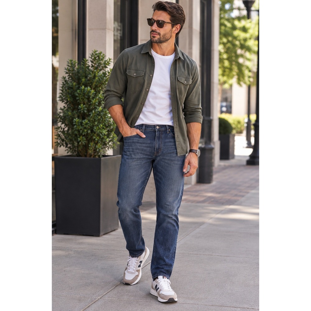 Levis 511 Mens Jeans 36x30 Blue Slim Fit Straight Leg Medium Wash Denim